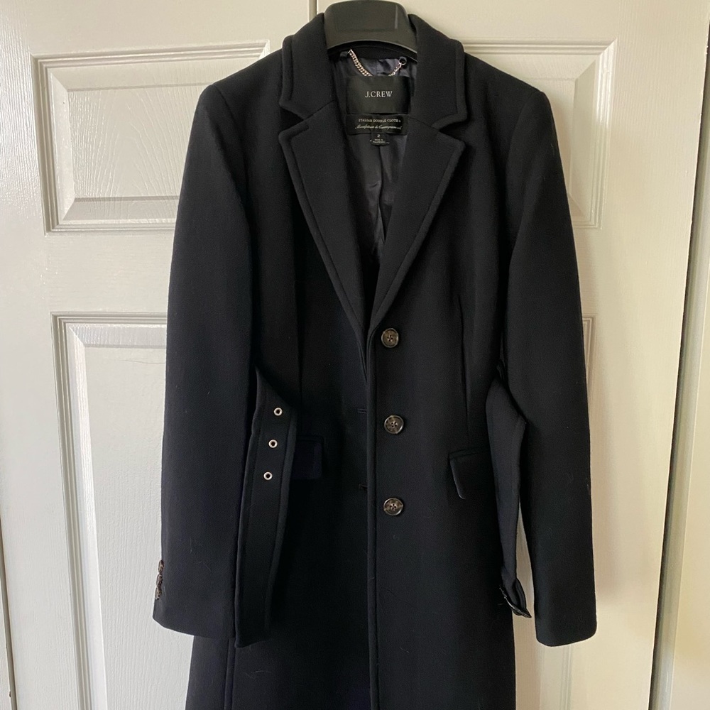 J Crew Belted Coat in Italian Double-Cloth Wool